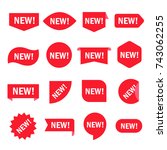 new sticker set. red promotion... | Shutterstock .eps vector #743062255
