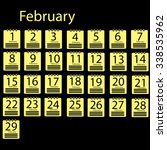 february 2016 calendar | Shutterstock .eps vector #338535962