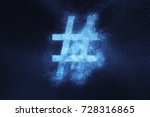Hashtag sign, Hashtag symbol. Abstract night sky background
