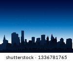 silhouette city at night... | Shutterstock .eps vector #1336781765