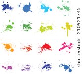 Set Of Colorful Ink Paint Splat ...