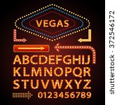 vector orange neon lamp letters ... | Shutterstock .eps vector #372546172