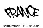 sprayed france font graffiti... | Shutterstock .eps vector #1132042085