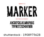 graffiti marker font design.... | Shutterstock .eps vector #1908975628