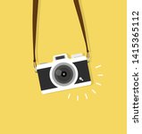 hanging vintage camera vector  flat style