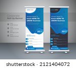 roll up banner stand template... | Shutterstock .eps vector #2121404072