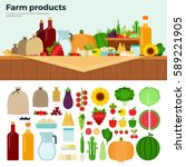 farm products flat... | Shutterstock . vector #589221905
