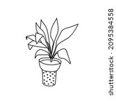 single hand drawn houseplant.... | Shutterstock .eps vector #2095384558
