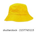 yellow bucket hat isolated on white background