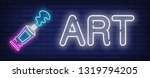 art neon text with open paint... | Shutterstock .eps vector #1319794205