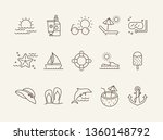 summer vacation line icon set.... | Shutterstock .eps vector #1360148792