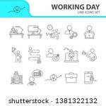 working day line icon set. city ... | Shutterstock .eps vector #1381322132