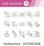 web seminar line icon set.... | Shutterstock .eps vector #1472007668