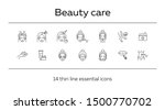 beauty care line icon set.... | Shutterstock .eps vector #1500770702