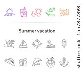 summer vacation line icon set.... | Shutterstock .eps vector #1557877898