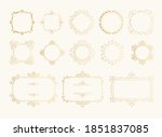  set of golden fancy frames.... | Shutterstock .eps vector #1851837085