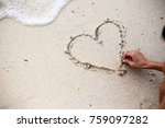 Woman Drawing A Heart On The...