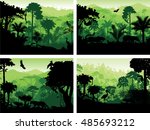 Set Of Vector Rainforest...