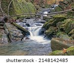 Small photo of Szepit waterfall, Hylaty torrent, Bieszczady Mountains, Bieszczady, Zatwarnica, the wildest region in the Poland, unique wooded landscapes, Poland