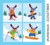 cute holiday cartoon character... | Shutterstock .eps vector #2131673865