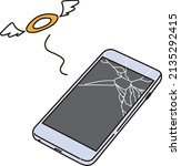 a smartphone with a broken... | Shutterstock .eps vector #2135292415