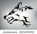 sketch tribal tattoo wolf. wolf ... | Shutterstock .eps vector #2091355255