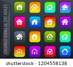 houses colored icons in the... | Shutterstock .eps vector #1204558138
