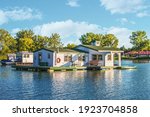 Houseboats On Pond In Lake Erie ...