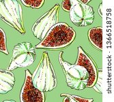 ripe white green adriatic figs... | Shutterstock . vector #1366518758
