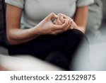 Small photo of A common sign of anxiety is subconscious skin picking. Cropped shot of an unrecognisable woman sitting alone and feeling anxious while picking the skin on her nails.