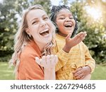 Small photo of Adoption, mother and girl outdoor, smile or happy being loving, bonding or happy together. Portrait, adopted child or black girl with foster mother, happiness or love for care, relax and quality time