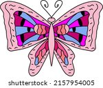 cute colorful butterfly on a... | Shutterstock .eps vector #2157954005