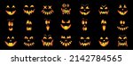 vector set of creepy  scary... | Shutterstock .eps vector #2142784565