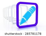 a blue pencil mark | Shutterstock . vector #285781178