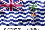 Small photo of Country British Indian Ocean Territory Celebrating Independence Day. Abstract waving flag on gray background