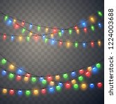 christmas lights. colorful... | Shutterstock .eps vector #1224003688