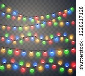 christmas lights. colorful... | Shutterstock .eps vector #1228217128