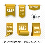 sale tags. gold sale badges or... | Shutterstock .eps vector #1432562762