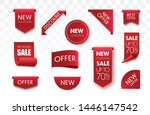 Price tags vector collection. Ribbon sale banners isolated. New collection offers.