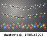 christmas lights. xmas string ... | Shutterstock .eps vector #1485165005