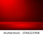 3D Illustration. Festive Red christmas studio gradient background for product placement or website. Copy Space, horizontal composition.