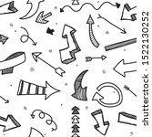 hand drawn black arrows doodle... | Shutterstock .eps vector #1522130252