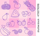 set of fruit doodle background | Shutterstock .eps vector #470079098