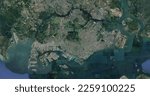 Small photo of Singapore Satellite Map Aerial view Earth zoom in space view country map geography terrain