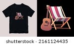 beach guitar illustartion t... | Shutterstock .eps vector #2161124435