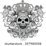 grunge skull | Shutterstock .eps vector #357985058