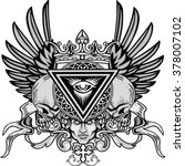 grunge skull coat of arms | Shutterstock .eps vector #378007102