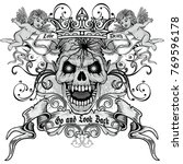 gothic coat of arms with skull  ... | Shutterstock .eps vector #769596178