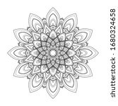 black and white round mandala... | Shutterstock .eps vector #1680324658