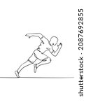 one line sketh of runner ... | Shutterstock .eps vector #2087692855